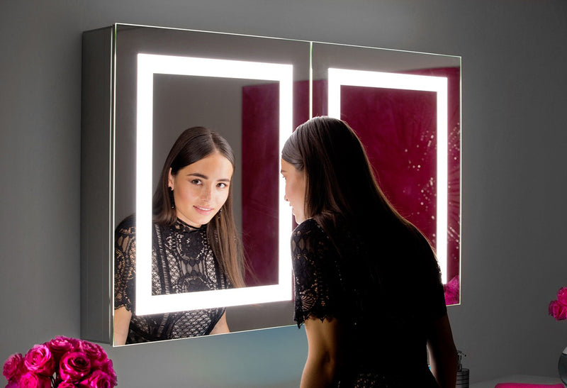 Paris Mirror Cabinet Harmony 48 x 28 Rectangle LED Illuminated Mirror Cabinets