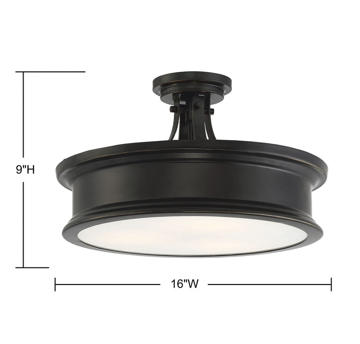 Savoy House 6-134-3 Watkins 3-lt 16" Semi Flush