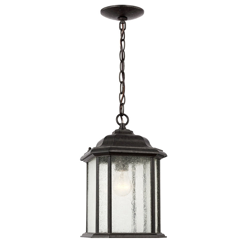Generation 60031 Kent 1-lt 8" Outdoor Pendant, Clear Seeded Glass