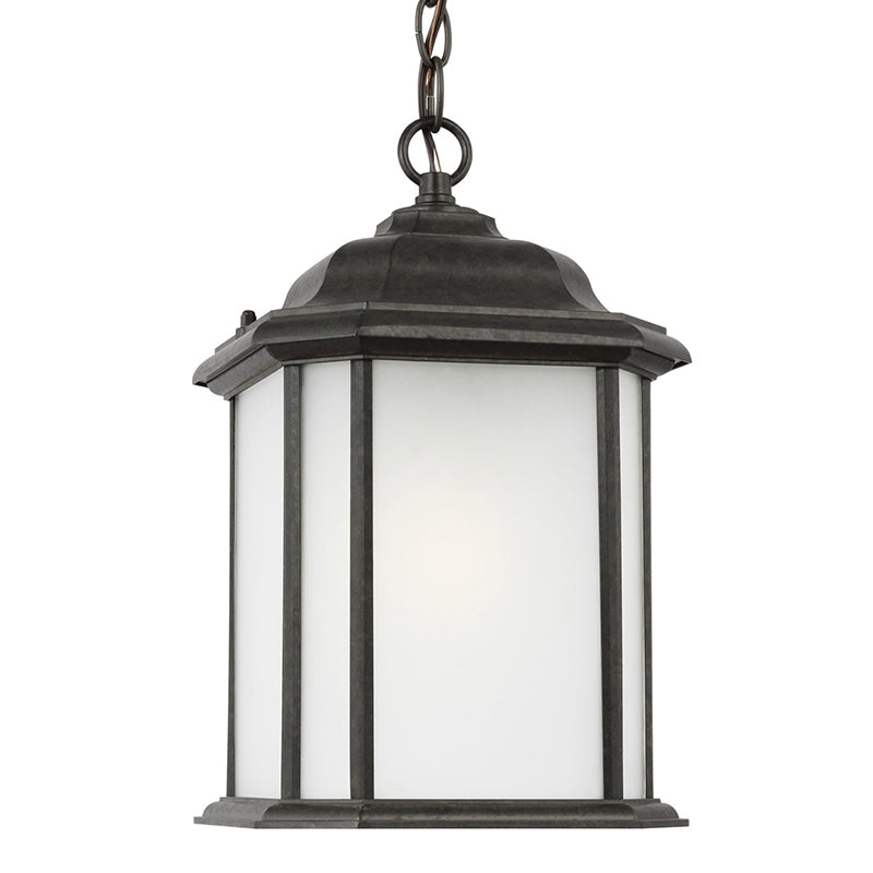 Generation 60531 Kent 1-lt 8" Outdoor Pendant, Satin Etched Glass