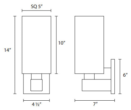 Sonneman 6122 Cubo Largo Sconce