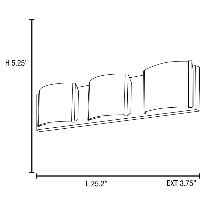 Access 62293 Nitro2 3-lt LED Wall/Vanity