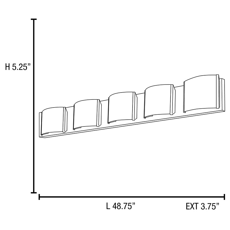 Access 62295 Nitro2 5-lt LED Wall/Vanity