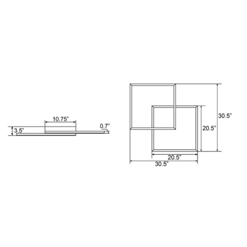 Access 63967 Squared 31" LED Flush Mount/Wall Light