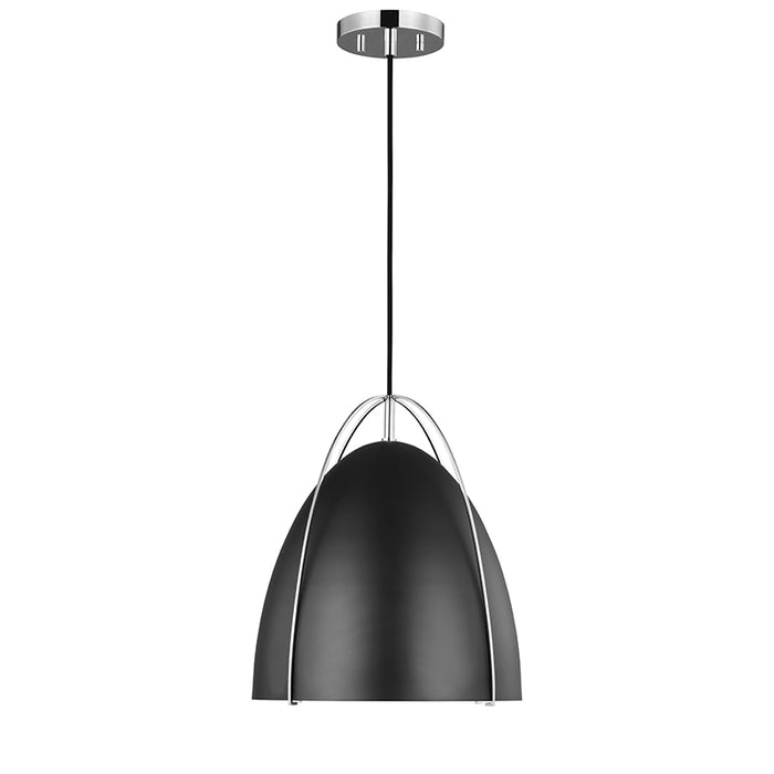 Sea Gull 6551701 Norman 1-lt 13" Pendant with Midnight Black Shade