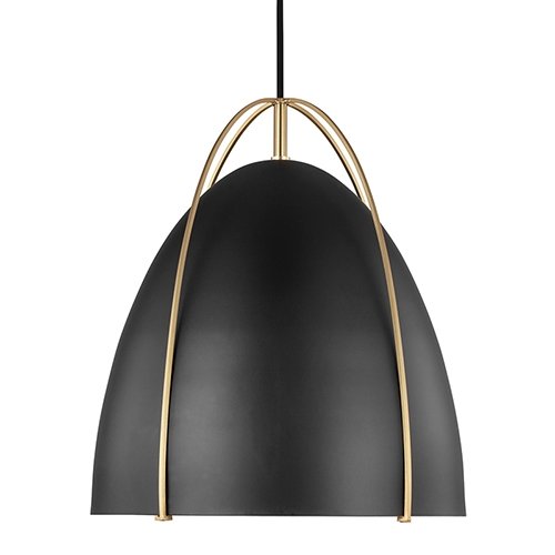 Sea Gull 6551701EN3 Norman 1-lt 13" LED Pendant with Midnight Black Shade