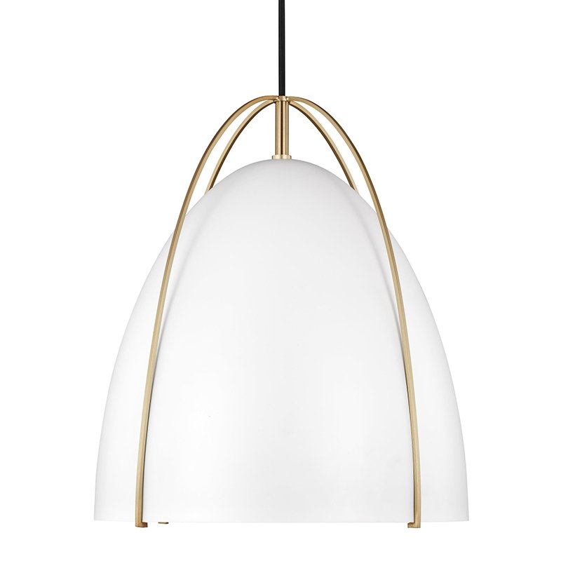 Sea Gull 6551801EN3 Norman 1-lt 13" LED Pendant with Matte White Shade