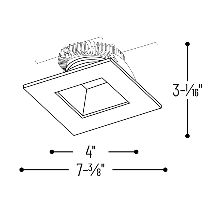 Nora NLCB2-65615 6" Cobalt LED High Lumen Square Reflector with Square Aperture, 1500 lm