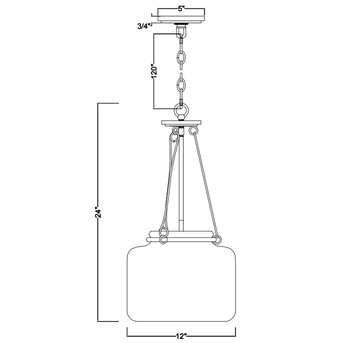 Savoy House 7-9006-3 Akron 3-lt 12" Pendant