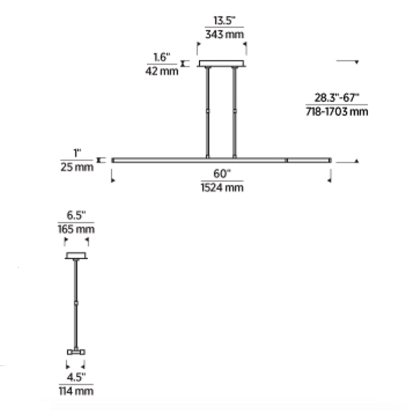 Visual Comfort 700LSSTG260 Stagger 2 2-lt 60" LED Linear Suspension