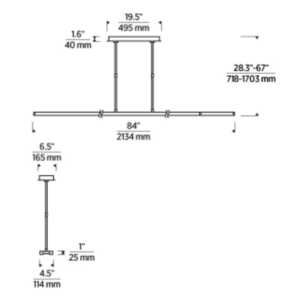 Tech 700LSSTG284 Stagger 2 2-lt 24" LED Linear Suspension