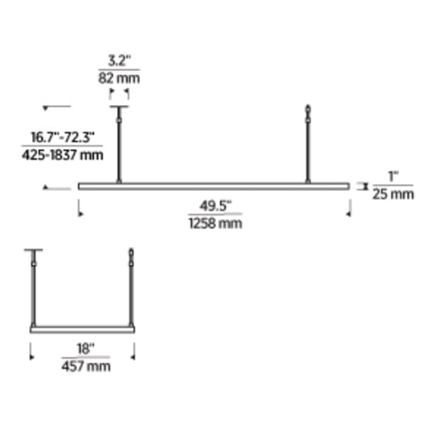 Visual Comfort 700LSSTG50 Stagger Halo 50" LED Linear Suspension
