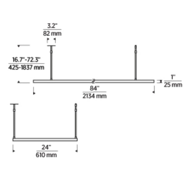 Tech 700LSSTG84 Stagger Halo 84" LED Linear Suspension