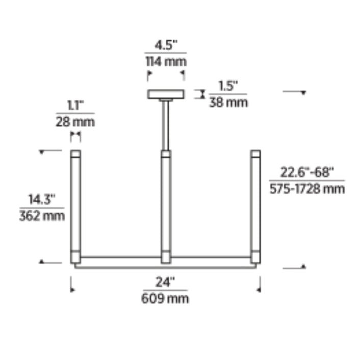 Tech 700PHB24 Phobos 4-lt 24" LED Chandelier