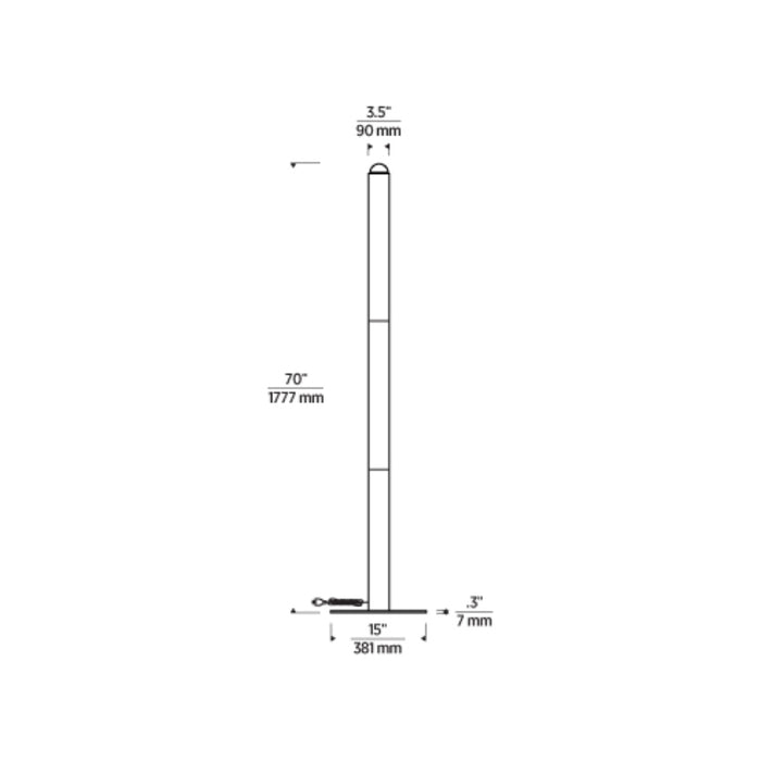 Tech 700PRTEBL66 Ebell 1-lt 70" Tall LED Floor Lamp