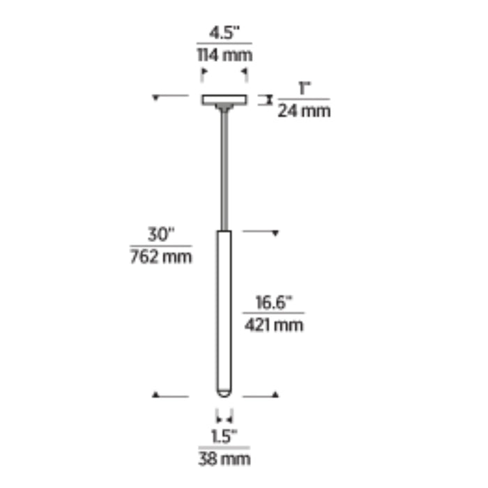 Tech 700TDEBL Ebell 1-lt 2" LED Small Pendant