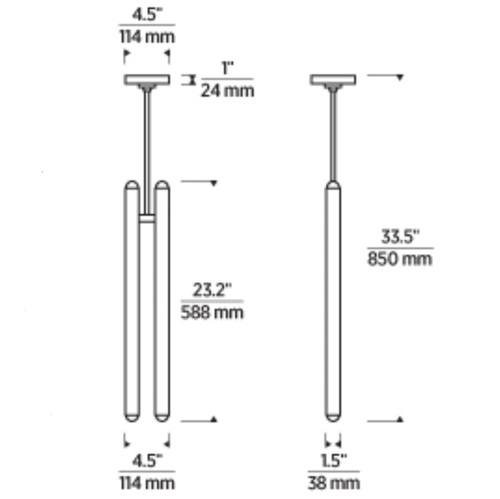 Tech 700TDEBL2 Ebell 2-lt 2" LED Pendant