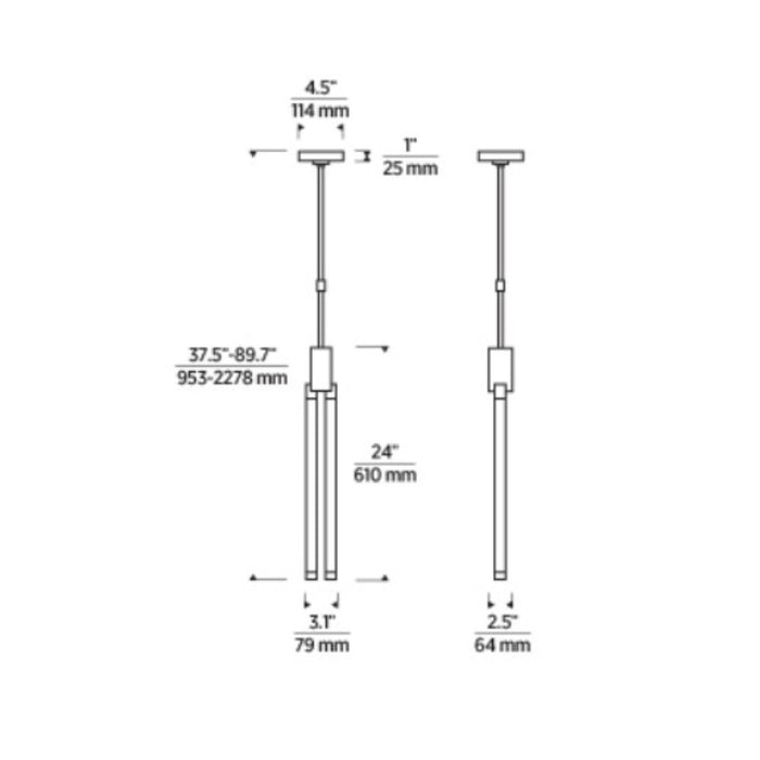 Tech 700TDPHB224 Phobos 2-lt 3" LED Small Pendant