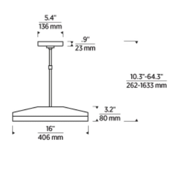 Tech 700TDWYT16 Wyatt 1-lt 16" LED Large Pendant