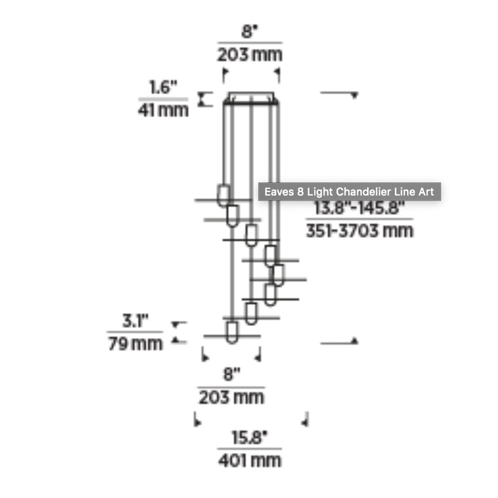 Tech 700TRSPEVS8 Eaves 8-lt 16" LED Chandelier