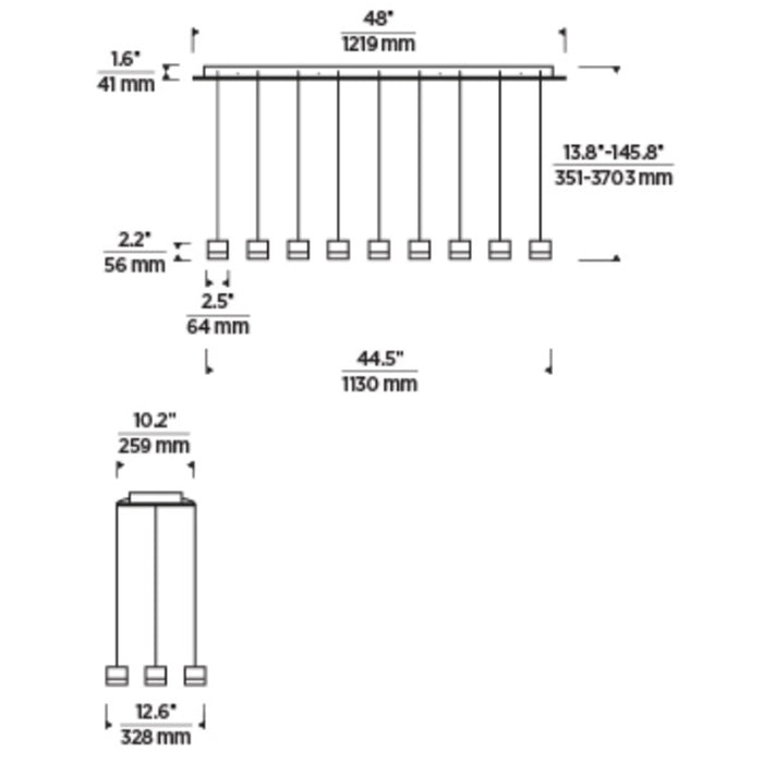 Tech 700TRSPGBL27 Gable 27-lt 45" LED Chandelier