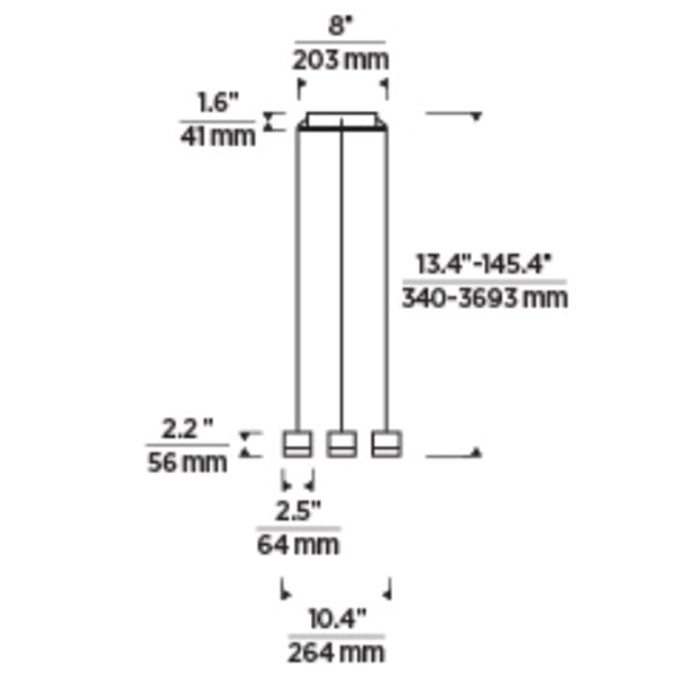 Tech 700TRSPGBL4 Gable 4-lt 10" LED Chandelier