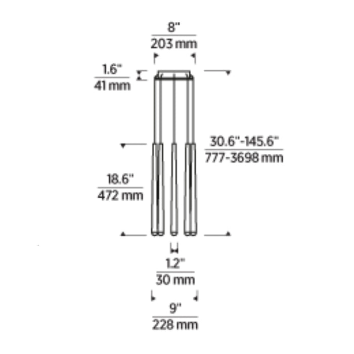 Tech 700TRSPPYL8 Pylon 8-lt 9" LED Chandelier