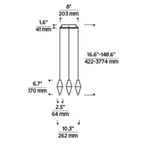 Tech 700TRSPTRT4 Turret 4-lt 10" LED Chandelier