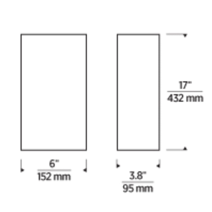 Tech 700WSBMT17 Brompton 1-lt 17" Tall LED Wall Sconce