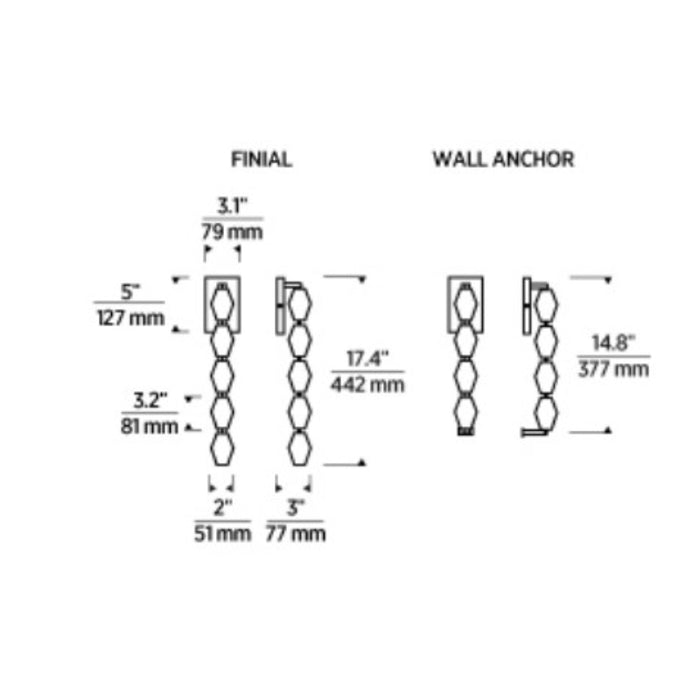 Tech 700WSCLR15 Collier 15" Tall LED Wall Sconce