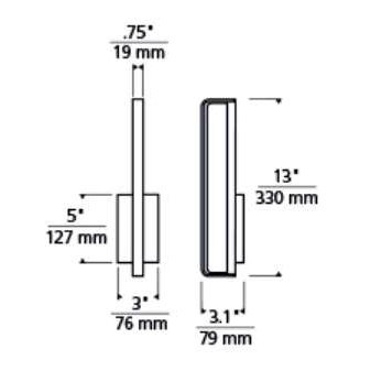 Tech 700BCBND13 Banda 13" Tall LED Wall / Bath Light