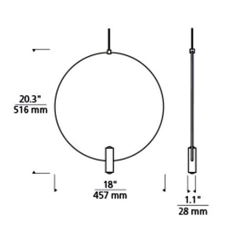 Tech 700LAY18 Mini Layla 18" LED Pendant