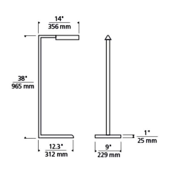 Tech 700PRTDES38 Dessau 1-lt 38" Tall LED Floor Lamp