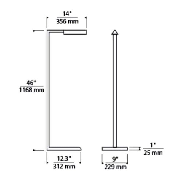 Visual Comfort 700PRTDES46 Dessau 1-lt 46" Tall LED Floor Lamp