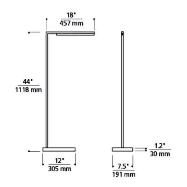 Visual Comfort 700PRTKLE43 Klee 1-lt 44" Tall LED Floor Lamp