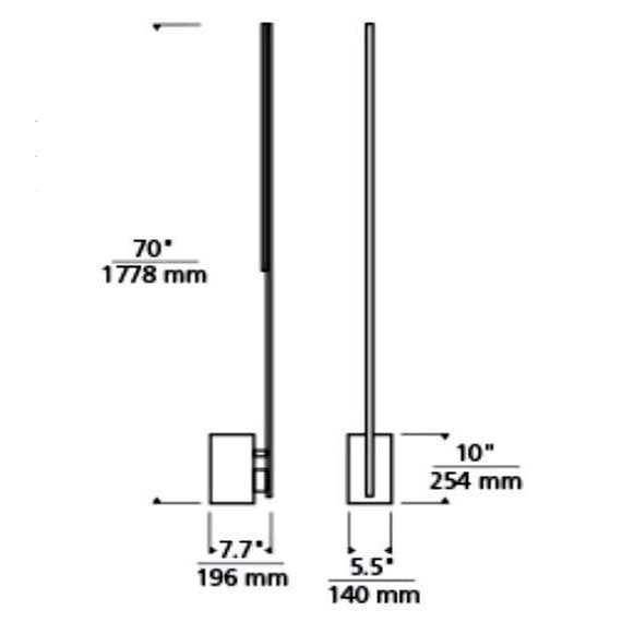 Tech 700PRTKLE70 Klee 1-lt 70" Tall LED Floor Lamp