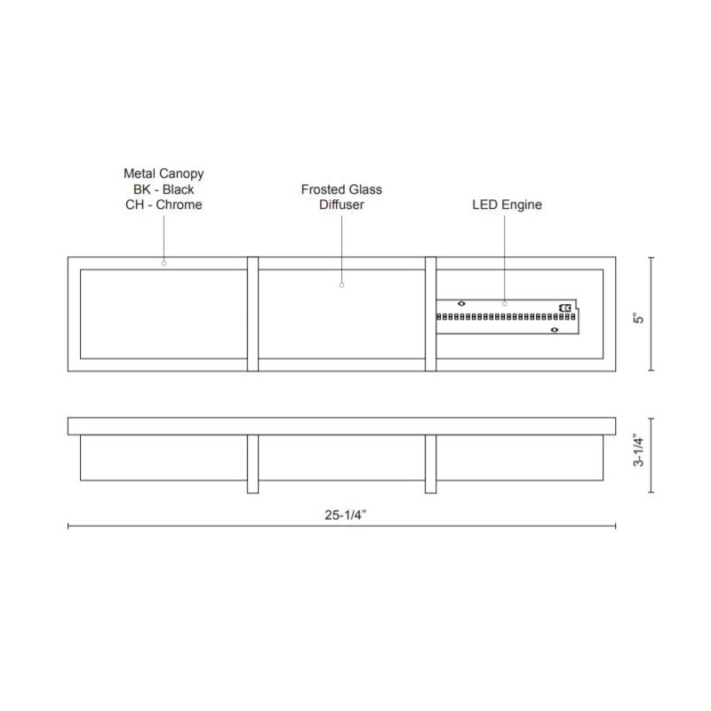 Kuzco 701313-LED Watford 25" LED Bath Vanity