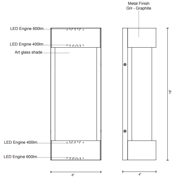 Kuzco EW7018 Moondew 18" LED Outdoor Wall Light