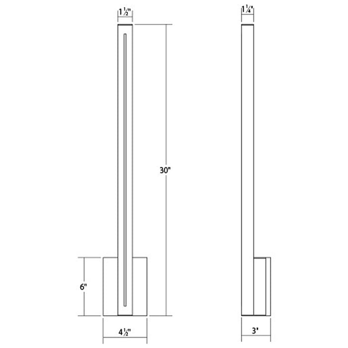 Sonneman 7115 Stripe 30" Tall Indoor/Outdoor LED Wall Sconce