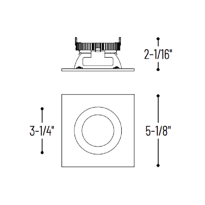 Nora NLCBS-453 4" LED Cobalt Dedicated Shallow Square with Round Aperature