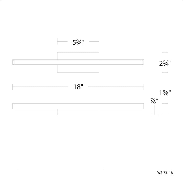 dweLED WS-73118 Parallax 18" LED Vanity, CCT