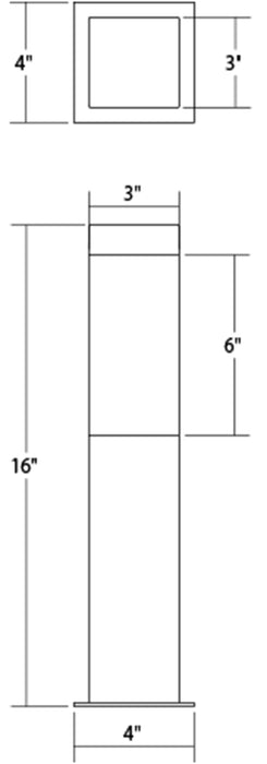 Sonneman 7383 Square Column 28" Tall Outdoor LED Bollard