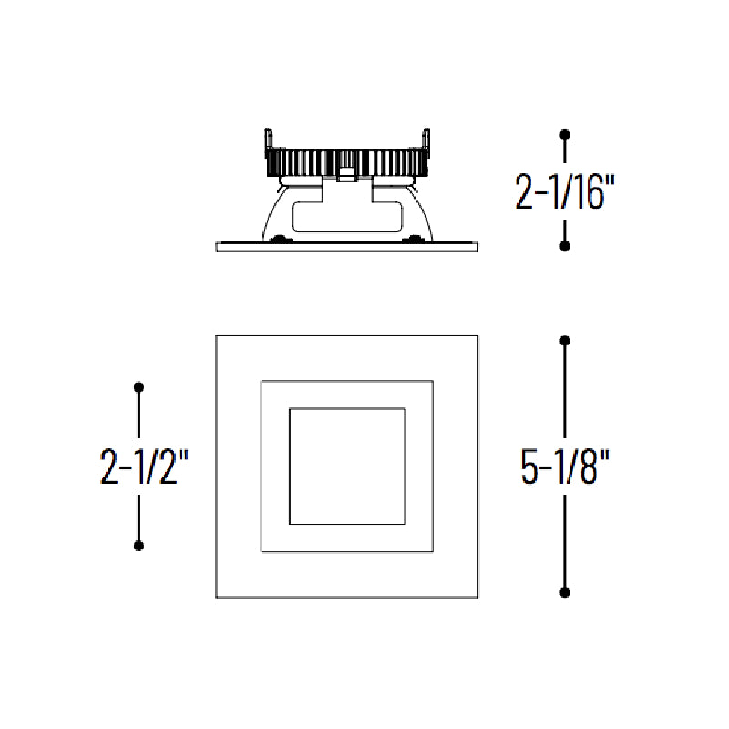 Nora NLCBS-456 4" LED Cobalt Dedicated Shallow Square with Square Aperature