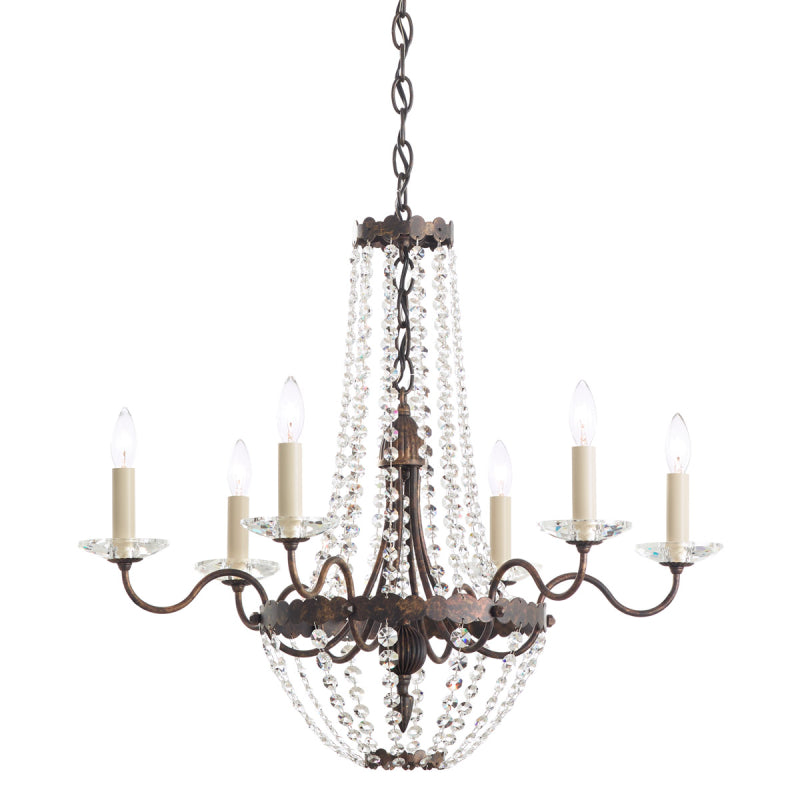 Schonbek ER1016 Early American 6-lt 25" Chandelier