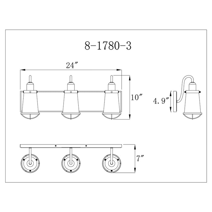 Savoy House 8-1780-3 Lansing 3-lt 24" Bath Bar
