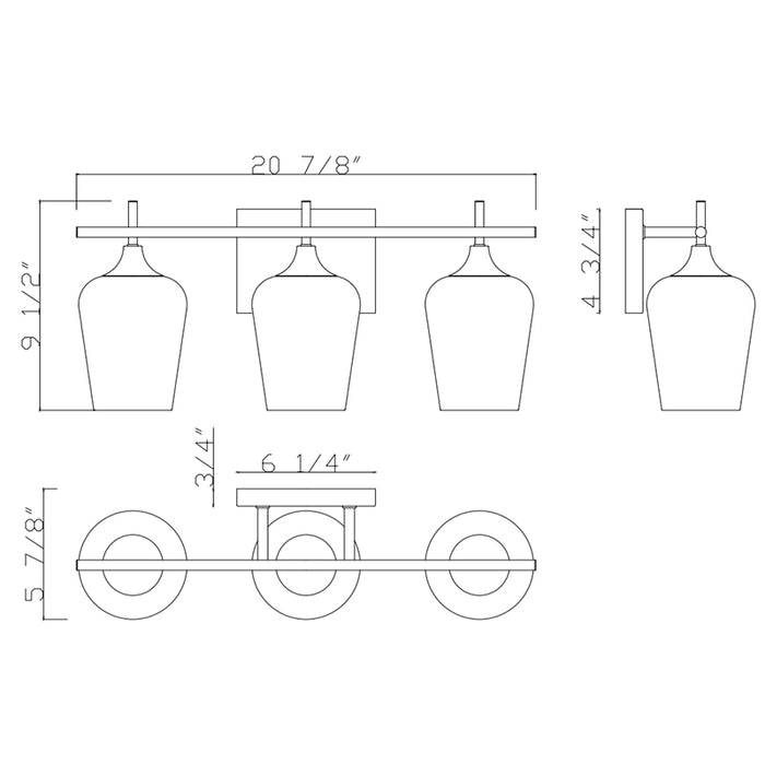 Savoy House 8-4030-3 Octave 3-lt 21" Bath Light