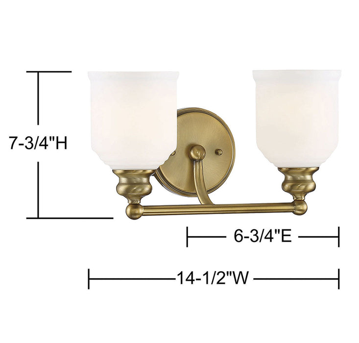 Savoy House 8-6836-2 Melrose 2-lt 15" Bath Bar