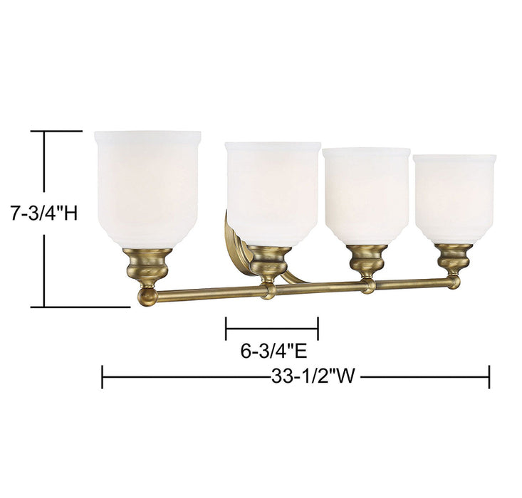 Savoy House 8-6836-4 Melrose 4-lt 34" Bath Bar