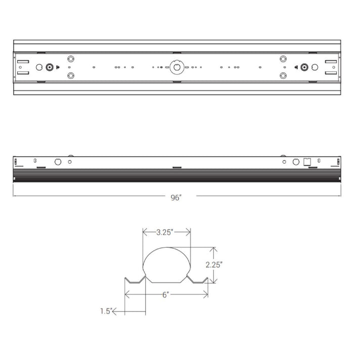 Oracle OC1-RTK 8-ft LED Suspended Linear Direct Retrofit Kit, Multi-Lumen & Multi-CCT