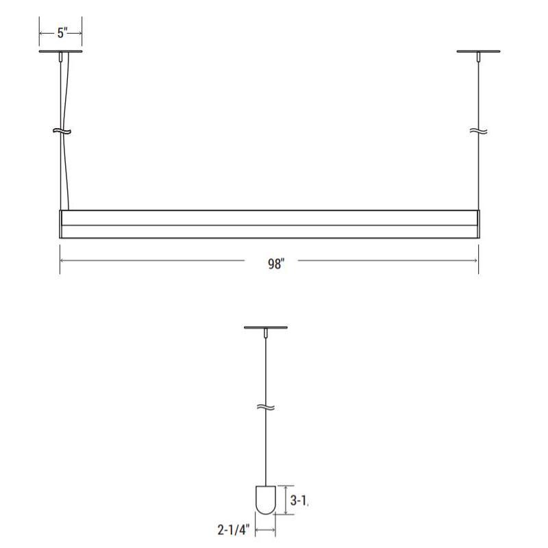 Oracle 8-SLEEK-R 8-ft Architectural LED Suspended Linear – Direct, 10000 Lumens